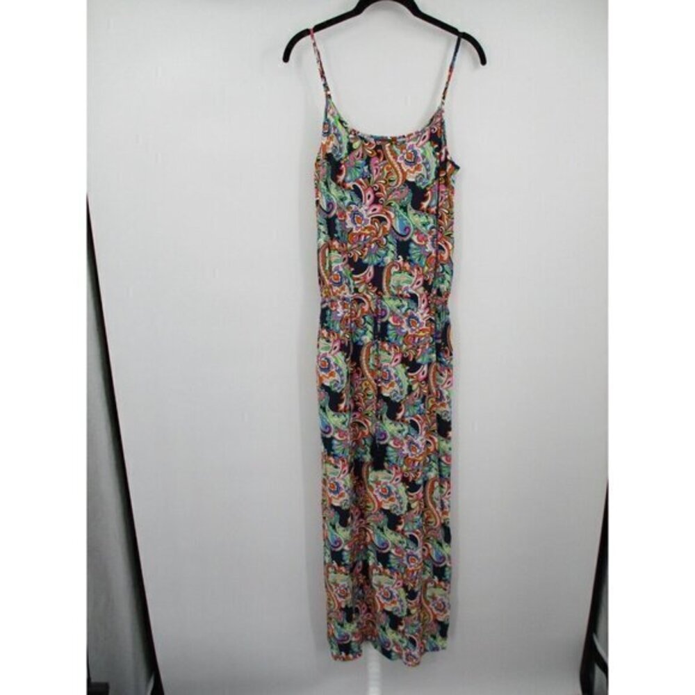 Tommy Bahama Womens Maxi Dress XS Paisley Floral Sleeveless Spaghetti Straps
